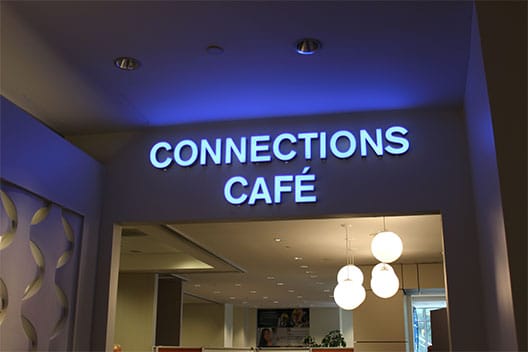 Connections Café serves employees breakfast and lunch