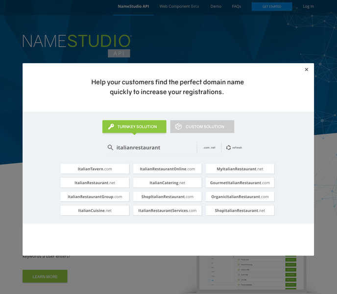 Verisign Name Suggestion Service - Domain Registry Product